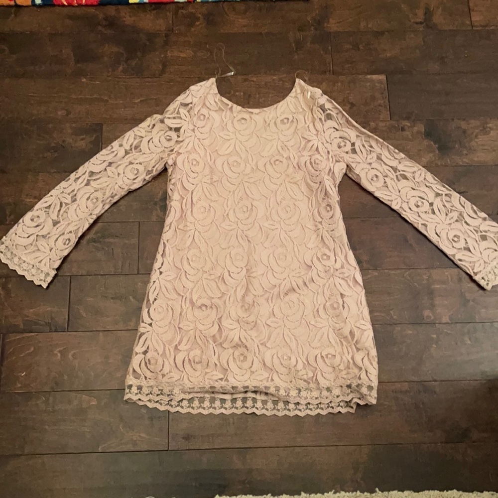 American Rag Girl lace dress mini beige